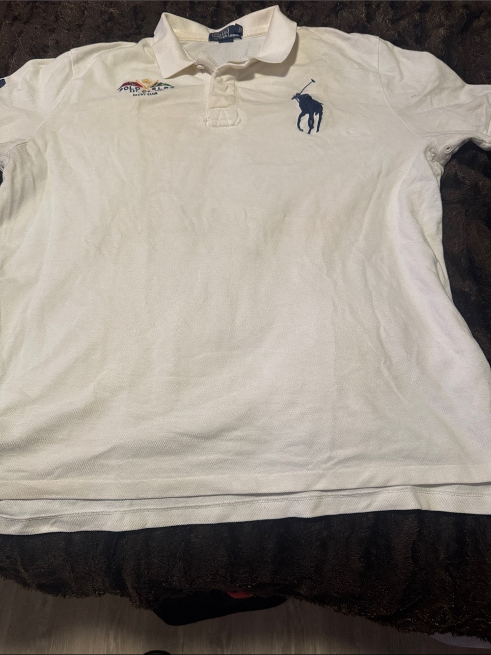 Polo by Ralph Lauren White Polo with Navy Player Logo